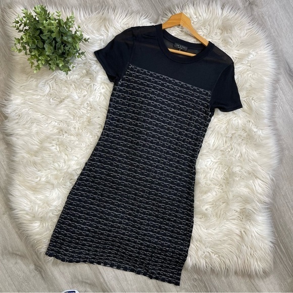 Rag & Bone Gwen Knit Black Mesh Dress - Picture 3 of 10